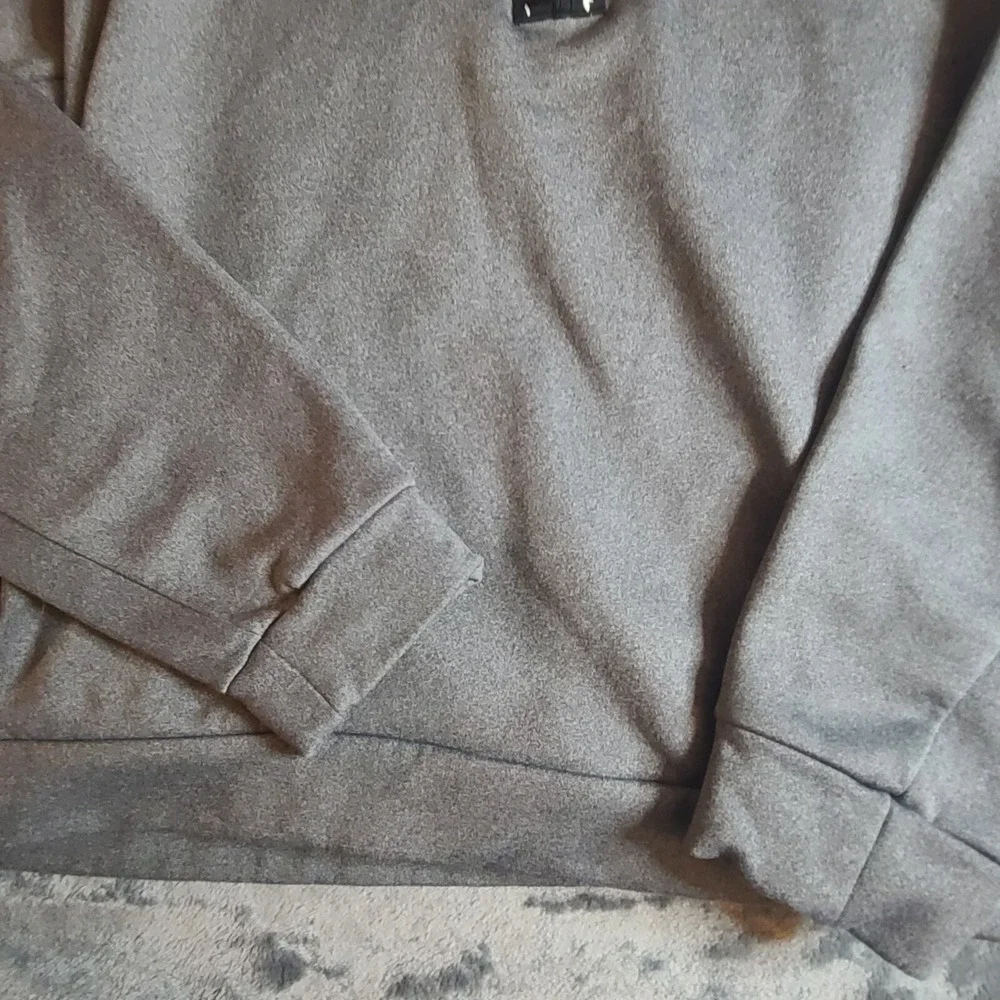 Nike Sweatshirt Pullover Women Large Gray Crop Quarter Zip Fleece‎ Long Sleeve